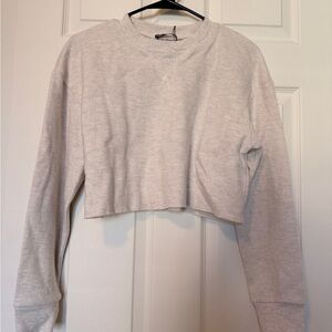 Zara Cream Cropped Sweatshirt